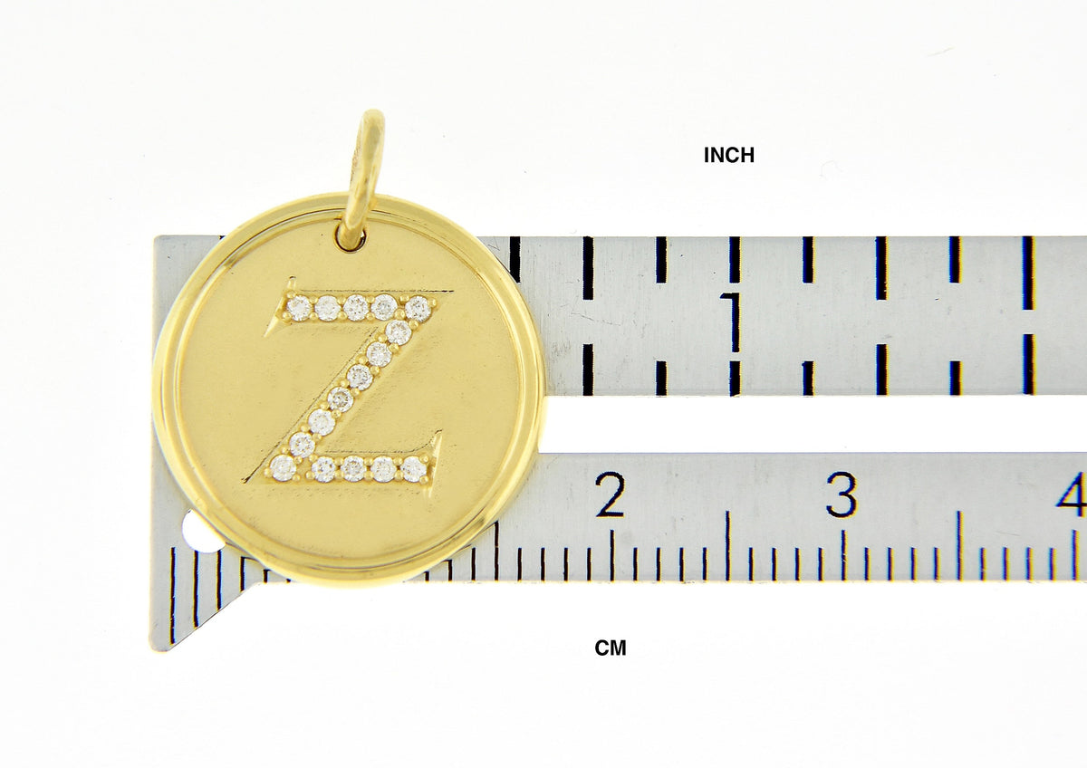 14k yellow rose white gold genuine diamond uppercase letter z initial alphabet pendant charm custom made to order personalized engraved