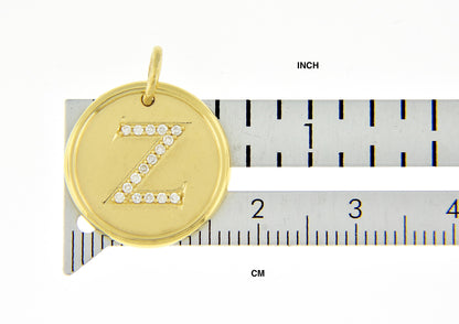 14k yellow rose white gold genuine diamond uppercase letter z initial alphabet pendant charm custom made to order personalized engraved