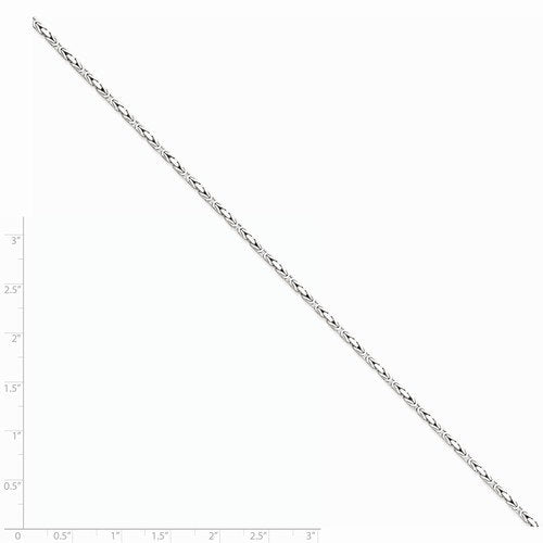 14k white gold 2mm byzantine bracelet anklet choker necklace pendant chain