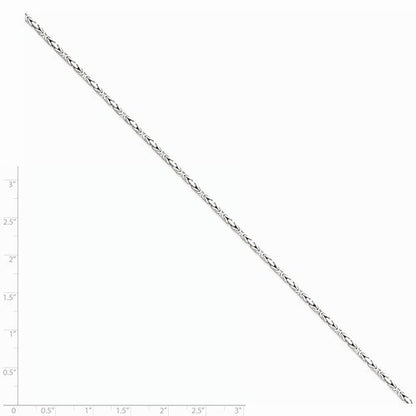14k white gold 2mm byzantine bracelet anklet choker necklace pendant chain