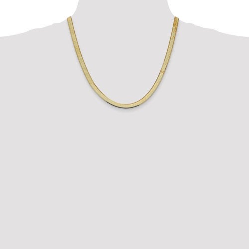 10k yellow gold 5.5mm silky herringbone bracelet anklet choker necklace pendant chain