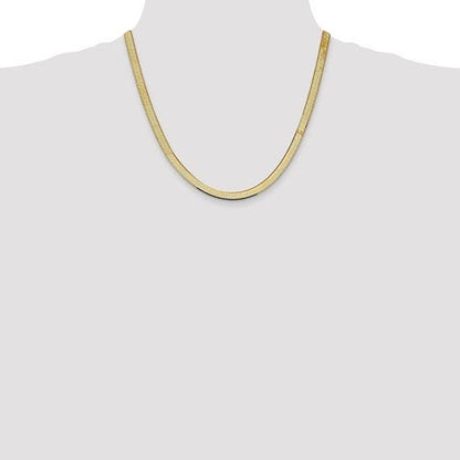10k yellow gold 5.5mm silky herringbone bracelet anklet choker necklace pendant chain