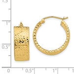 Load image into Gallery viewer, 14K Yellow Gold Diamond Cut Modern Contemporary Round Hoop Earrings
