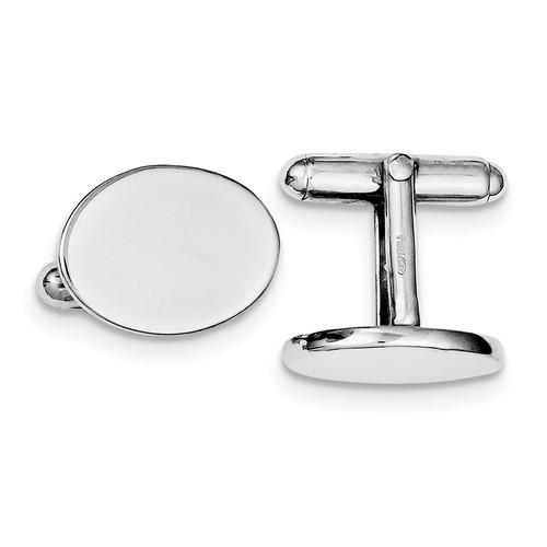 Sterling Silver Oval Cufflinks Cuff Links Engraved Personalized Monogram