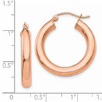 Load image into Gallery viewer, 14K Rose Gold Classic Round Hoop Earrings 25mm x 4mm
