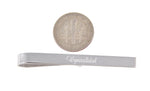 Indlæs billede til gallerivisning Sterling Silver Engravable Tie Bar Clip Personalized Engraved Monogram
