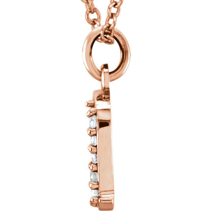 14k yellow rose white gold .025 ctw diamond tiny petite lowercase letter a initial alphabet pendant charm necklace