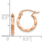 Load image into Gallery viewer, 14K Rose Gold Fancy Twisted Hoop Earrings 12mm x 2mm
