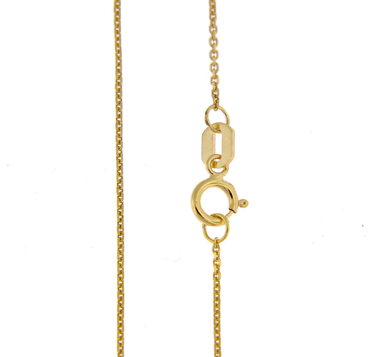 14k yellow gold 0.80mm diamond cut cable layering bracelet anklet choker necklace pendant chain