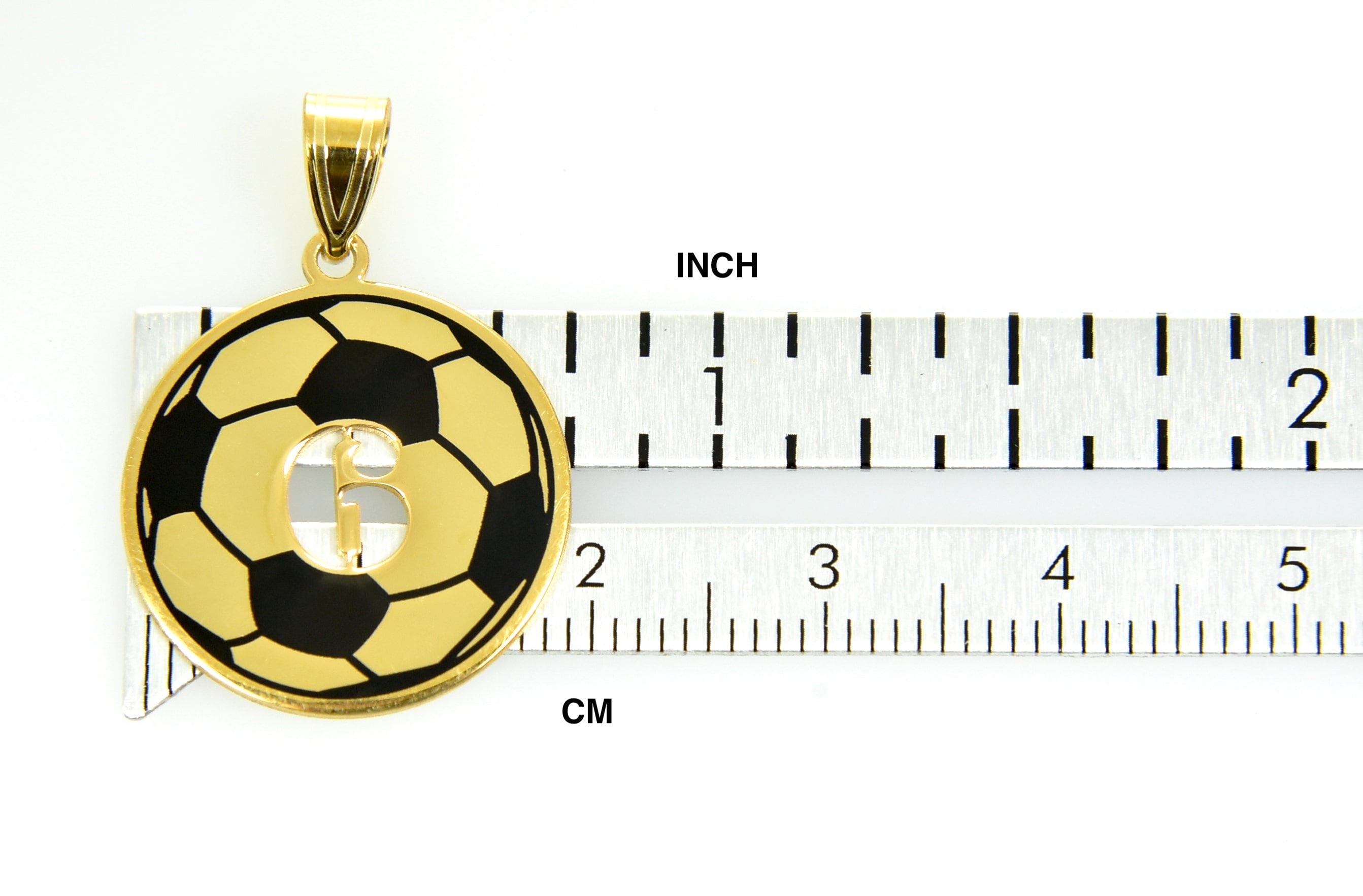 14k 10k Gold Sterling Silver Soccer Ball Personalized Pendant Charm