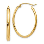 Φόρτωση εικόνας στο εργαλείο προβολής Συλλογής, 14k Yellow Gold Classic Polished Oval Hoop Earrings 29mm x 21mm x 3mm
