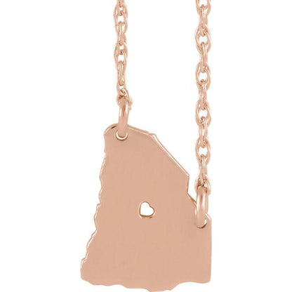 14k gold 10k gold silver south carolina sc state map necklace heart personalized city