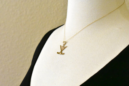 14k gold or sterling silver ice hockey personalized engraved pendant