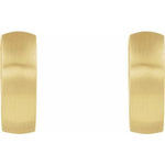 Load image into Gallery viewer, 14k Yellow Gold Satin Brushed Huggie Hinged Hoop Earrings 17.5mm x 5.5mm

