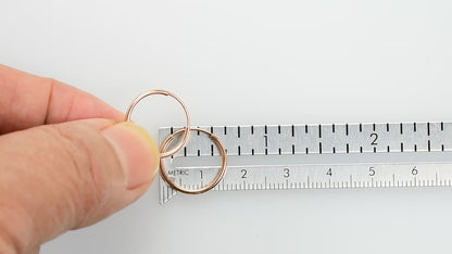 14k Rose Gold Classic Endless Round Hoop Earrings 15mm x 1.25mm