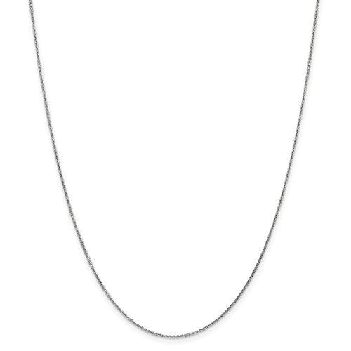 14K White  Gold 0.95mm Diamond Cut Cable Bracelet Anklet Choker Necklace Pendant Chain