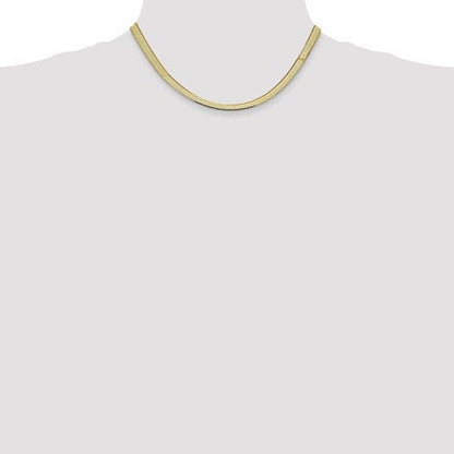 10k yellow gold 5.5mm silky herringbone bracelet anklet choker necklace pendant chain