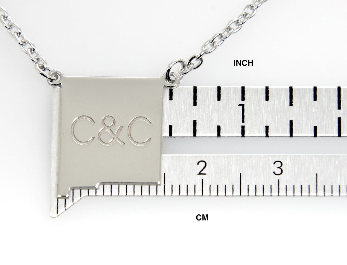 14k gold or sterling silver new mexico nm state name necklace personalized monogram