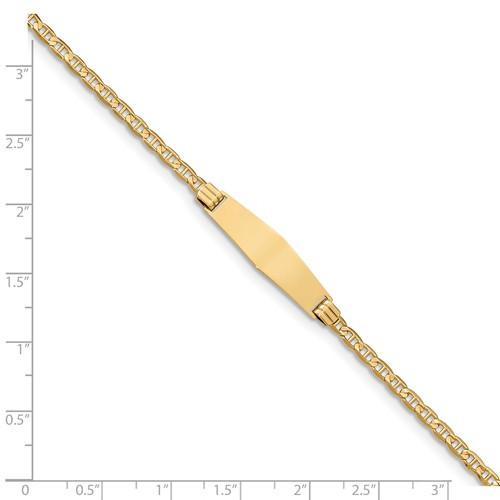 14k yellow gold baby children engravable id nameplate bracelet personalized