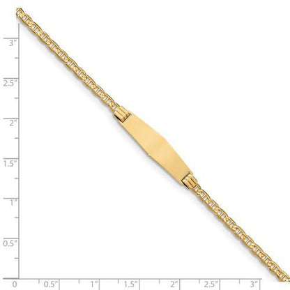 14k yellow gold baby children engravable id nameplate bracelet personalized