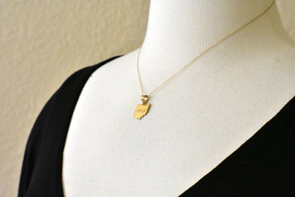 14k gold or sterling silver ohio oh state map pendant charm personalized monogram