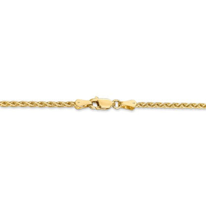 14k yellow gold 2.25mm parisian wheat bracelet anklet choker necklace pendant chain