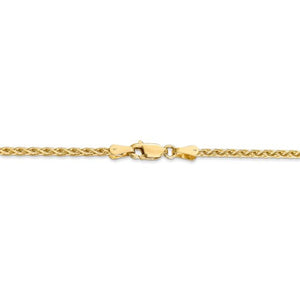 14K Yellow Gold 2.25mm Parisian Wheat Bracelet Anklet Choker Necklace Pendant Chain