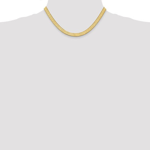 14k Yellow Gold 6.5mm Silky Herringbone Bracelet Anklet Choker Necklace Pendant Chain