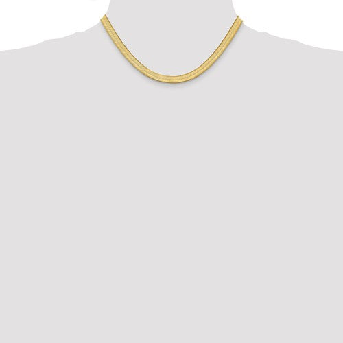 14k yellow gold 6.5mm silky herringbone bracelet anklet choker necklace pendant chain
