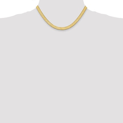 14k yellow gold 6.5mm silky herringbone bracelet anklet choker necklace pendant chain