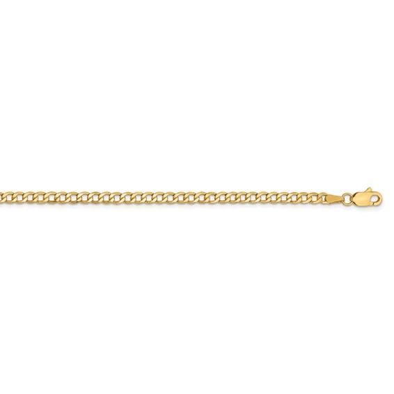 14K Yellow Gold 2.85mm Curb Link Bracelet Anklet Choker Necklace Pendant Chain