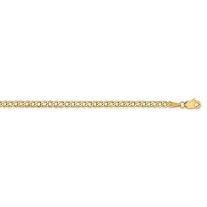 14k yellow gold 2.85mm curb link bracelet anklet choker necklace pendant chain