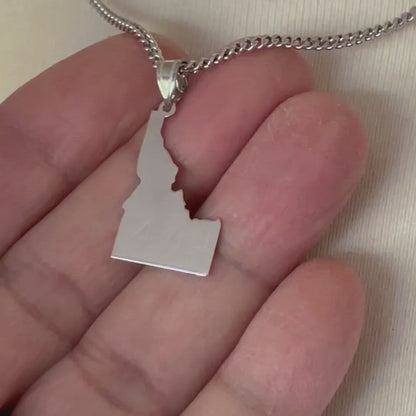 14K Gold or Sterling Silver Idaho ID State Map Pendant Charm Personalized Monogram