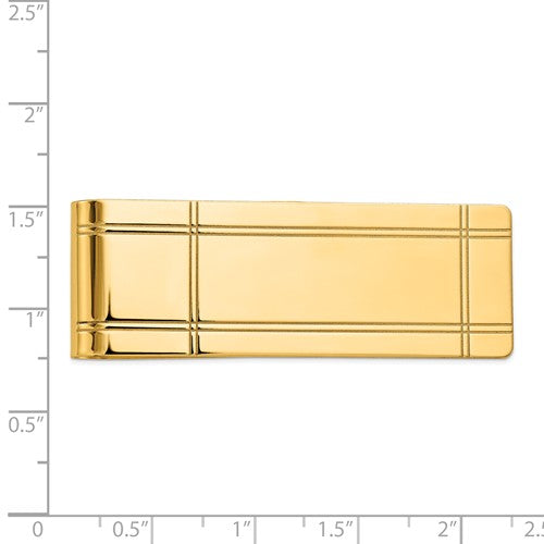 14k solid yellow gold money clip personalized engraved monogram