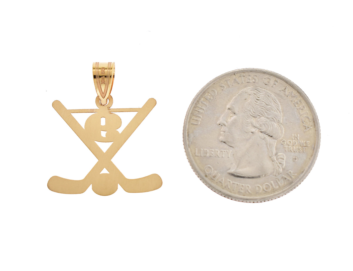 14k gold or sterling silver ice hockey personalized engraved pendant