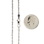 Загрузить изображение в средство просмотра галереи, 10k White Gold 1.85mm Diamond Cut Quadruple Rope Bracelet Anklet Choker Necklace Pendant Chain
