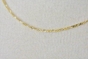 14K Yellow Gold 1.25mm Flat Figaro Bracelet Anklet Choker Necklace Pendant Chain