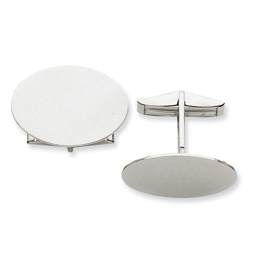 14k white gold oval cufflinks cuff links personalized engraved monogram