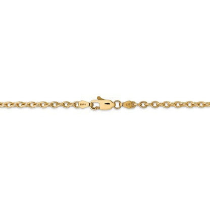 14k yellow gold 3.2mm round open link cable bracelet anklet choker necklace pendant chain