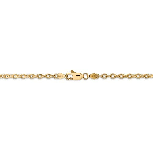 14k yellow gold 3.2mm round open link cable bracelet anklet choker necklace pendant chain