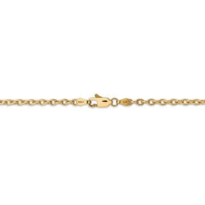14k Yellow Gold 3.2mm Round Open Link Cable Bracelet Anklet Choker Necklace Pendant Chain