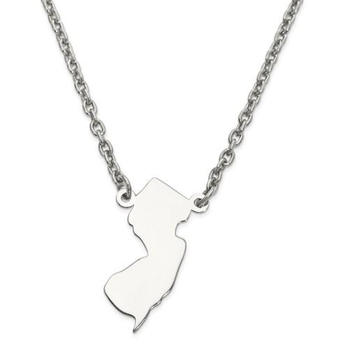 14k gold or sterling silver new jersey nj state name necklace personalized monogram
