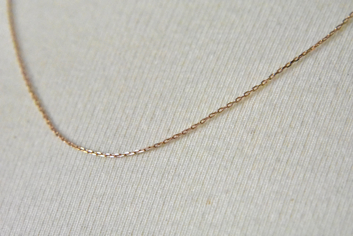 14k rose gold 0.80mm diamond cut choker necklace pendant chain