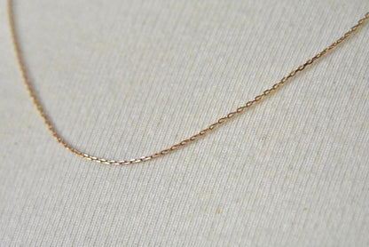 14k rose gold 0.80mm diamond cut choker necklace pendant chain