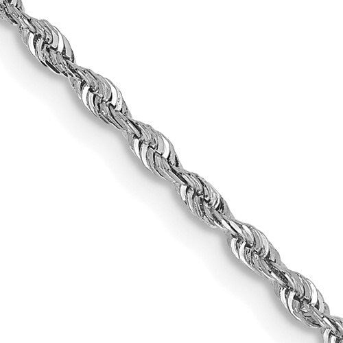 10k white gold 1.85mm diamond cut quadruple rope bracelet anklet choker necklace pendant chain