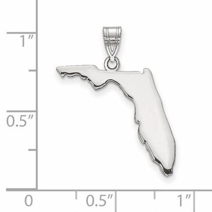 14k gold or sterling silver florida fl state map pendant charm personalized monogram