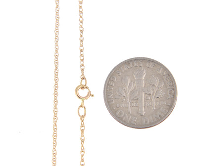 14k yellow gold 0.95mm cable rope necklace choker pendant chain
