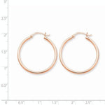Load image into Gallery viewer, 14K Rose Gold Classic Round Hoop Earrings 30mm x 2mm
