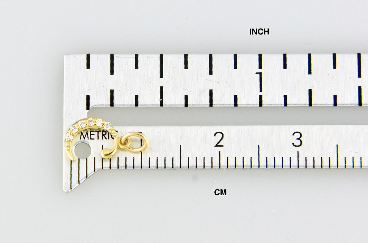 14k yellow rose white gold .03 ctw diamond tiny petite lowercase letter c initial alphabet pendant charm necklace
