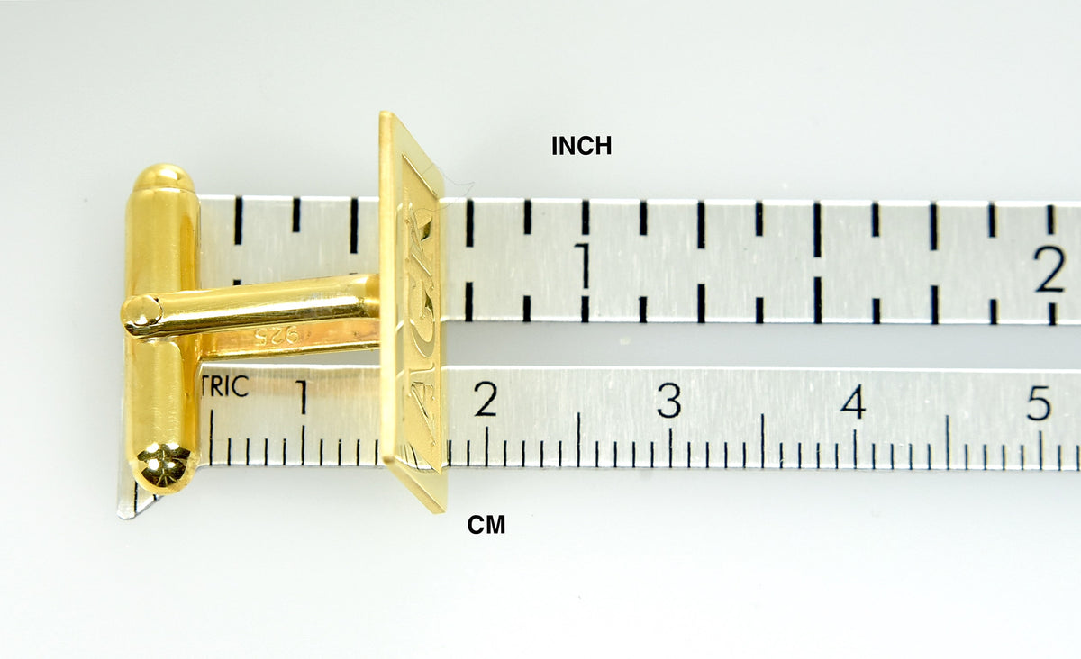 14k yellow 14k white gold sterling silver rectangle cufflinks cuff links personalized monogram